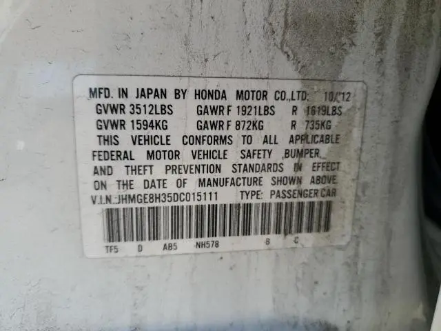 2013 HONDA FIT 