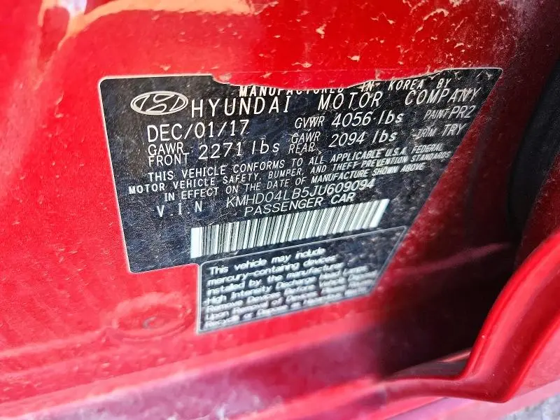 2018 HYUNDAI ELANTRA SPORT  