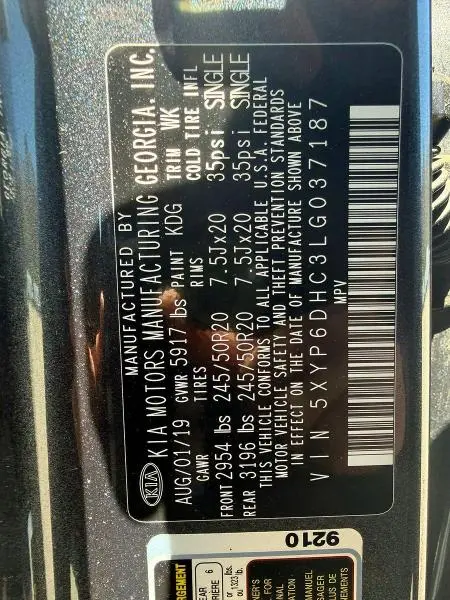 2020 KIA TELLURIDE S  