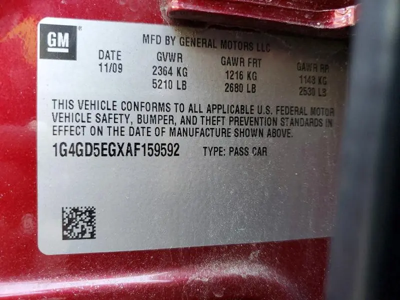 2010 BUICK LACROSSE CXL  
