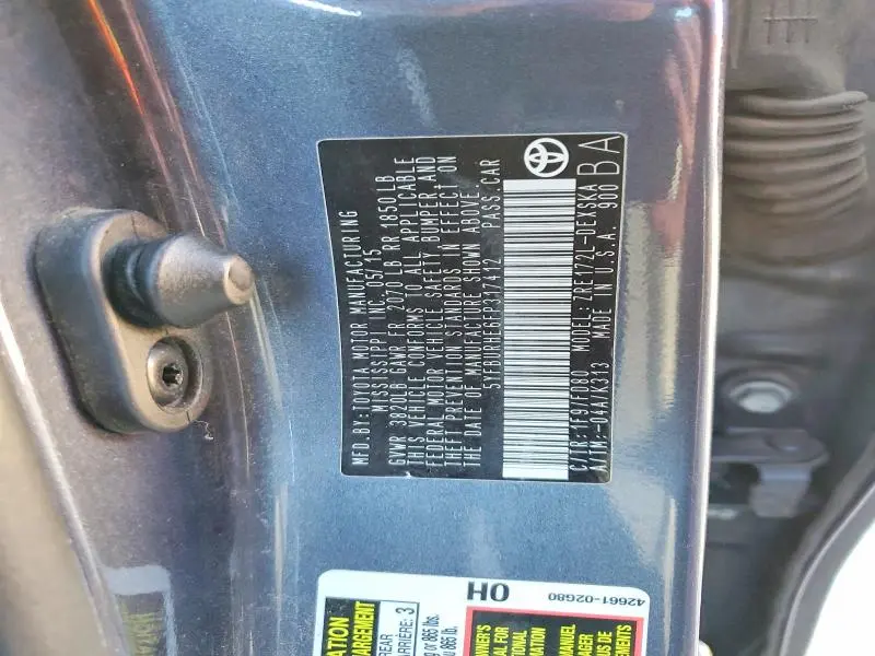 2015 TOYOTA COROLLA S PLUS  