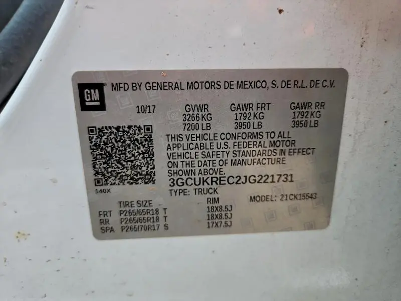 2018 CHEVROLET SILVERADO K1500 LT  