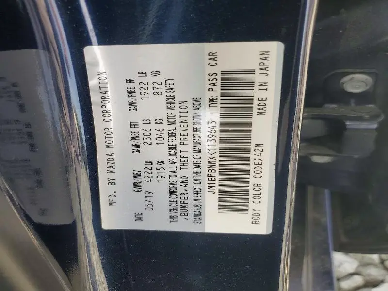 2019 MAZDA 3 PREMIUM  