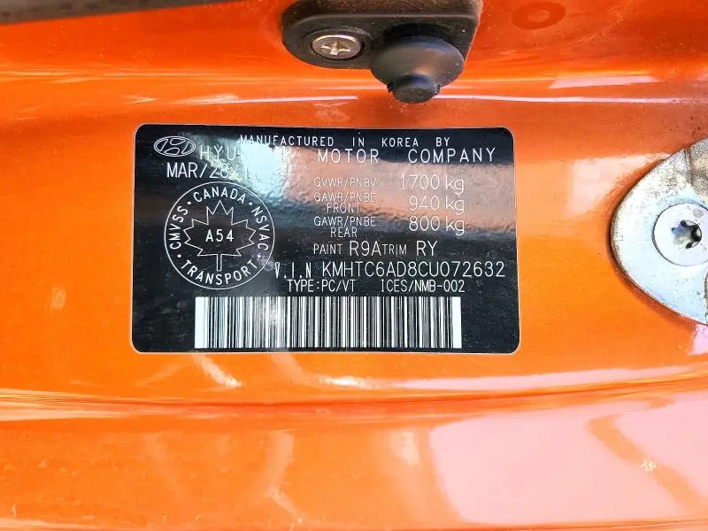 2012 HYUNDAI VELOSTER BASE  