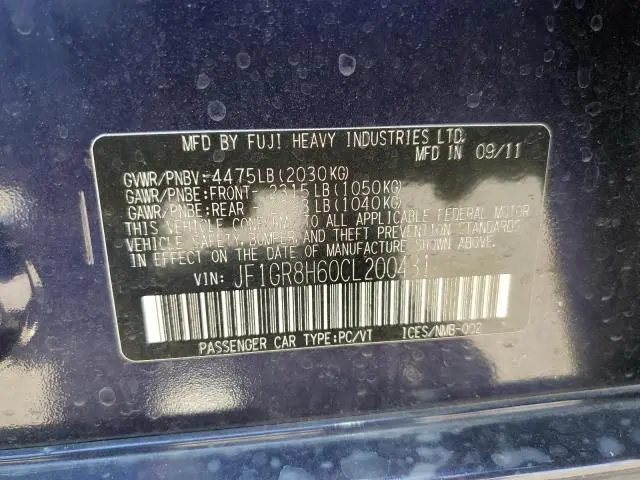 2012 SUBARU IMPREZA WRX STI  