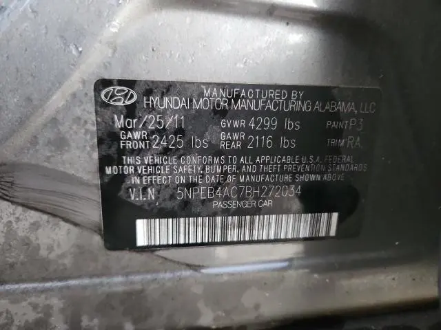 2011 HYUNDAI SONATA GLS  