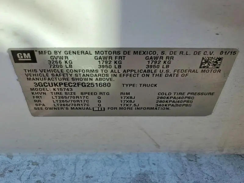 2015 CHEVROLET SILVERADO K1500  