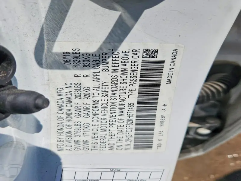 2019 HONDA CIVIC LX  