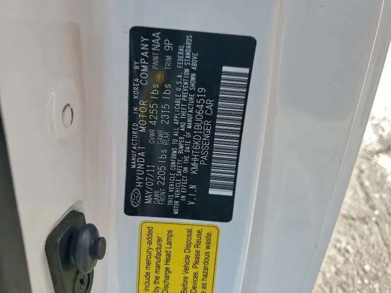 2011 HYUNDAI GENESIS COUPE 2.0T  