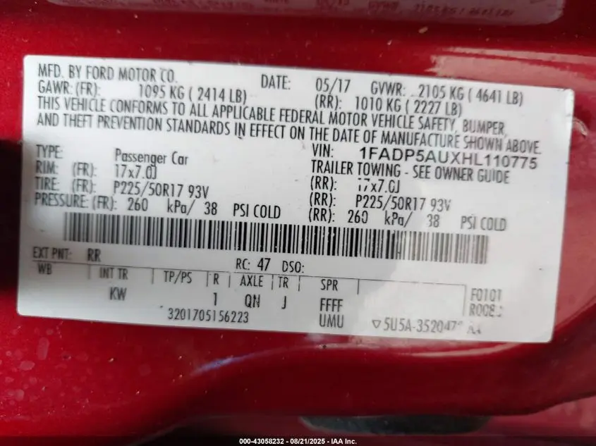 2017 FORD C-MAX HYBRID SE