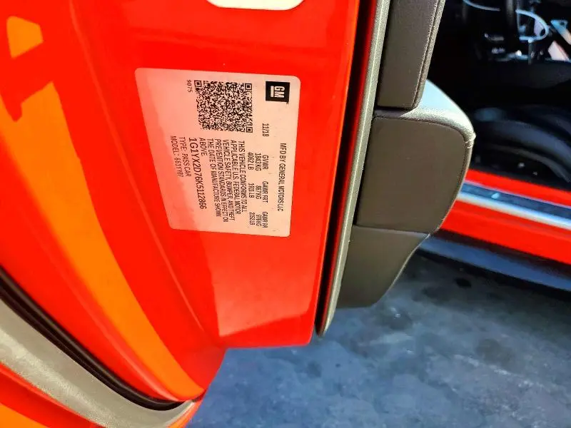 2019 CHEVROLET CORVETTE GRAND SPORT 2LT  