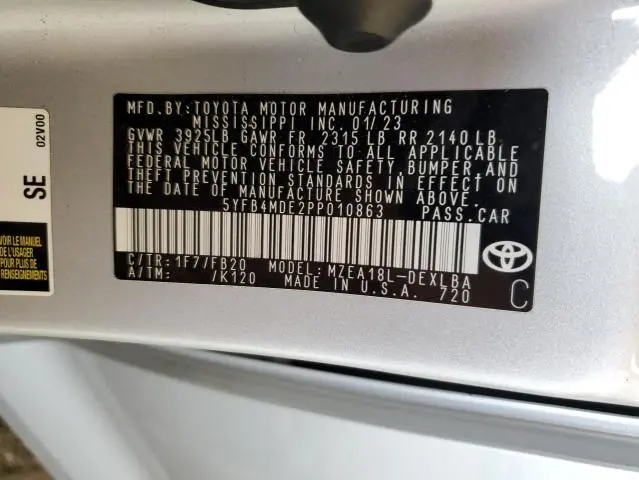 2023 TOYOTA COROLLA LE  