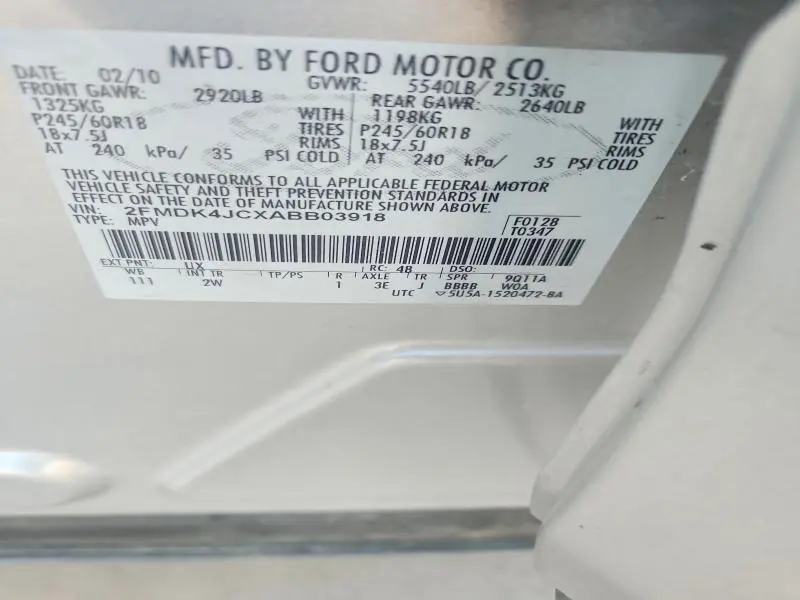 2010 FORD EDGE SEL  