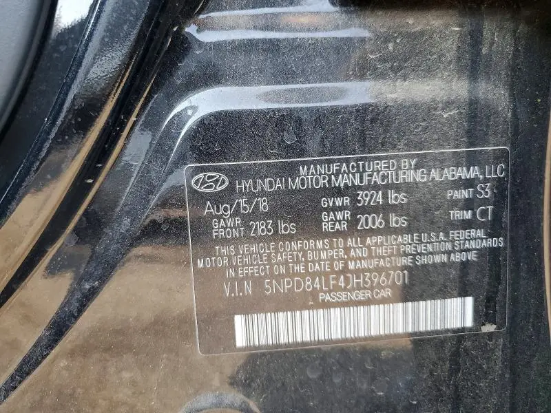 2018 HYUNDAI ELANTRA SEL  