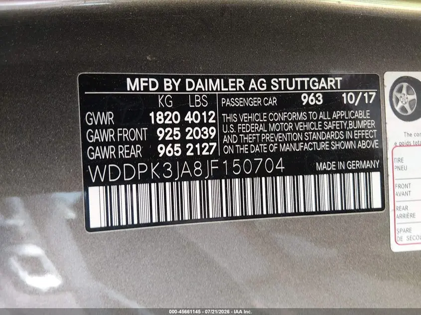 2018 MERCEDES-BENZ SLC 300  