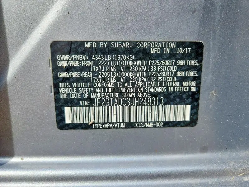 2018 SUBARU CROSSTREK PREMIUM  