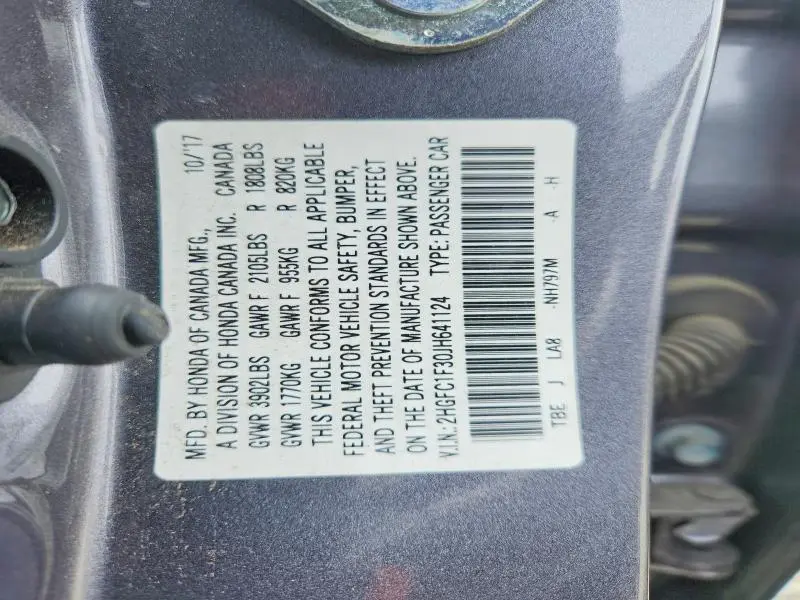 2018 HONDA CIVIC EX  