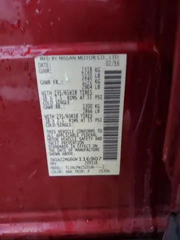 2016 NISSAN MURANO S  