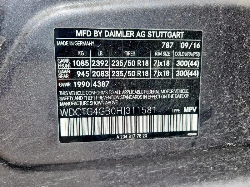2017 MERCEDES-BENZ GLA 250 4MATIC  