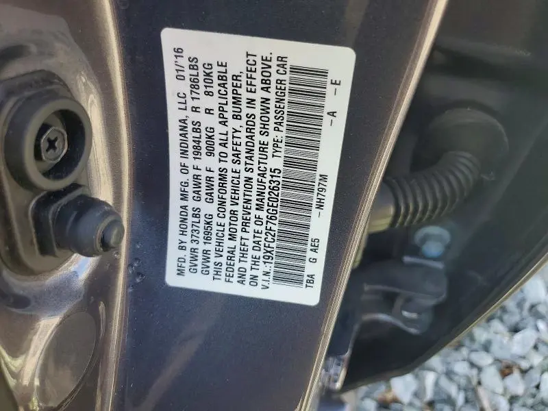 2016 HONDA CIVIC EX  