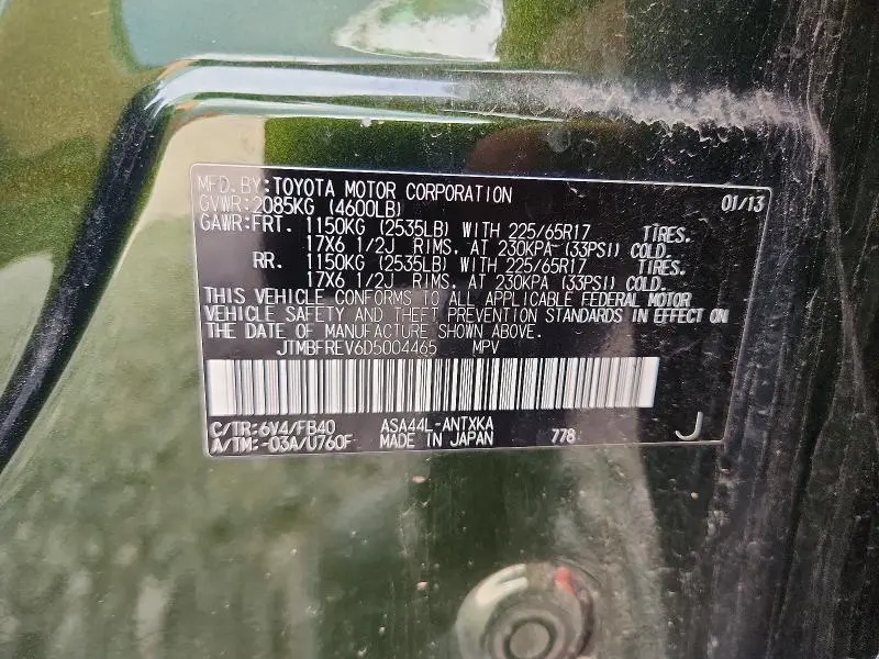 2013 TOYOTA RAV4 LE  
