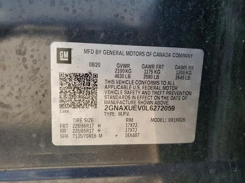 2020 CHEVROLET EQUINOX LT  