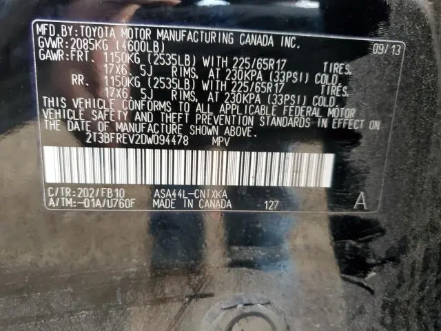 2013 TOYOTA RAV4 LE