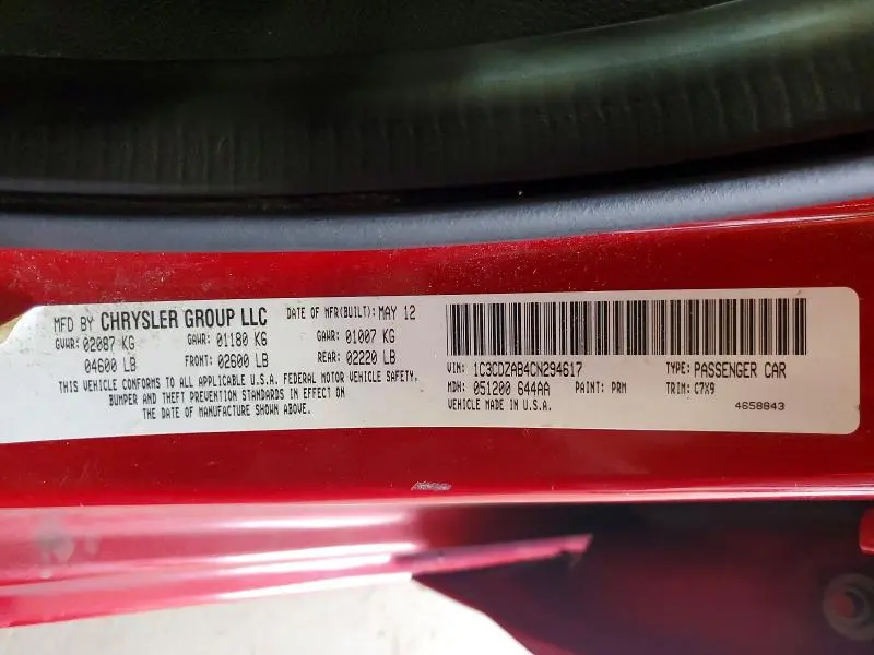 2012 DODGE AVENGER SE  
