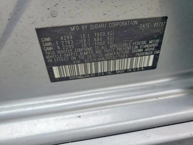 2017 SUBARU IMPREZA SPORT  