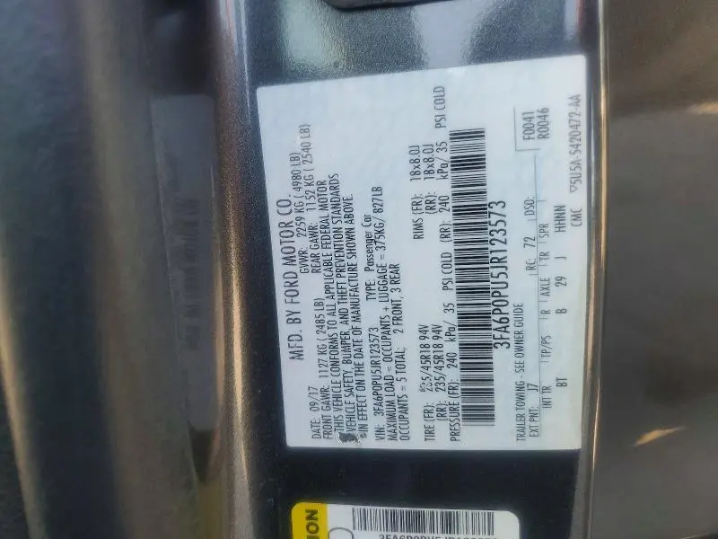 2018 FORD FUSION SE PHEV  
