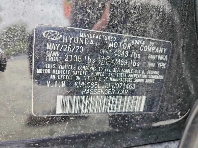 2020 HYUNDAI IONIQ LIMITED  