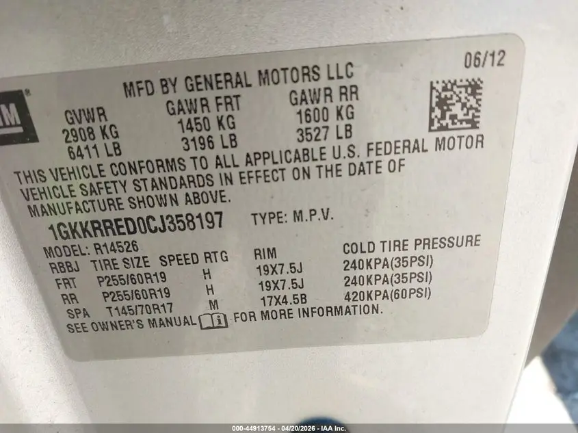 2012 GMC ACADIA SLT-1