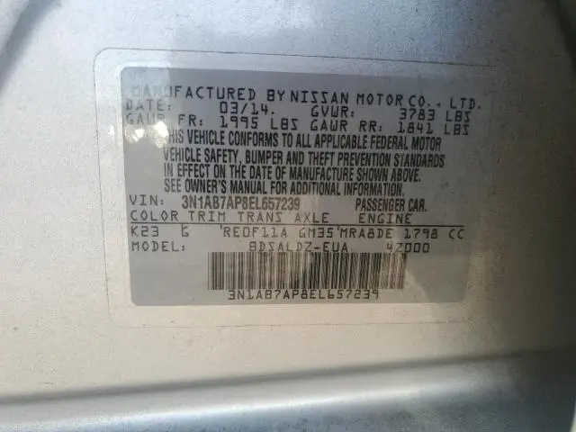 2014 NISSAN SENTRA S  