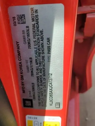 2018 CHEVROLET SPARK 1LT