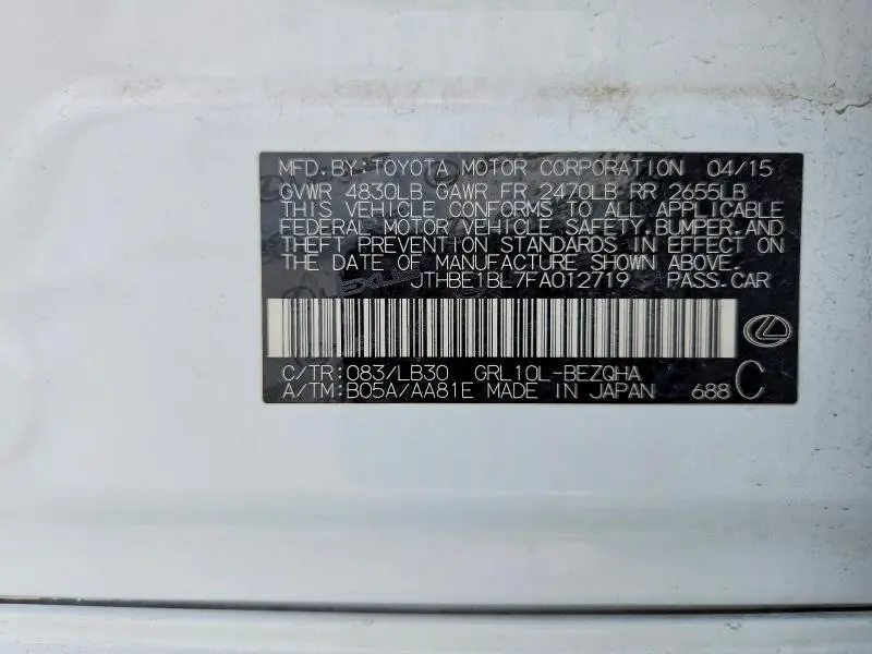 2015 LEXUS GS 350 BASE  