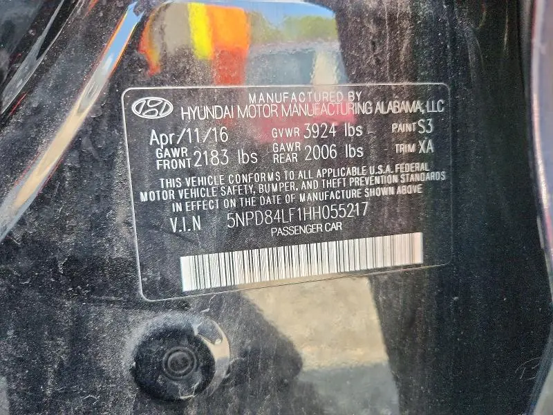 2017 HYUNDAI ELANTRA LIMITED  