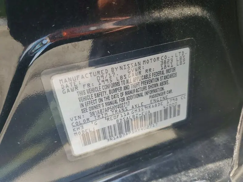 2017 NISSAN SENTRA S  