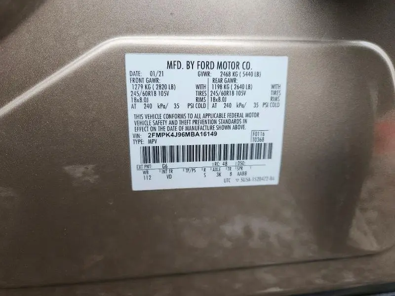 2021 FORD EDGE SEL  