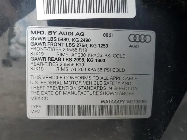 2021 AUDI Q5 PREMIUM  