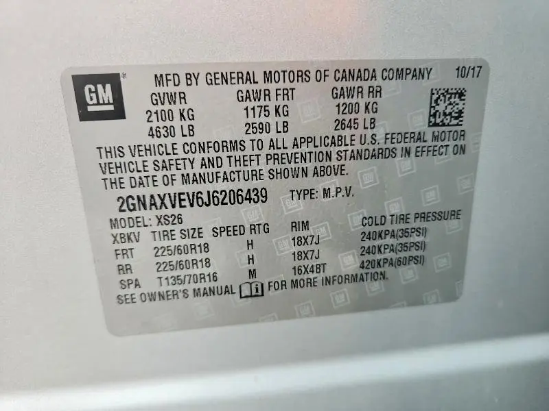2018 CHEVROLET EQUINOX PREMIER  