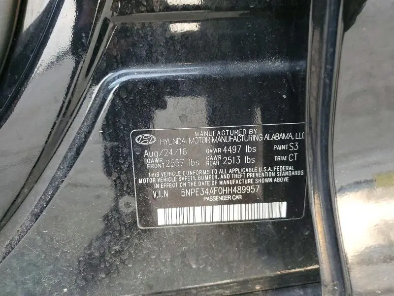 2017 HYUNDAI SONATA SPORT  