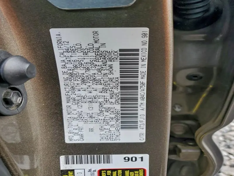 2012 TOYOTA TACOMA DOUBLE CAB  