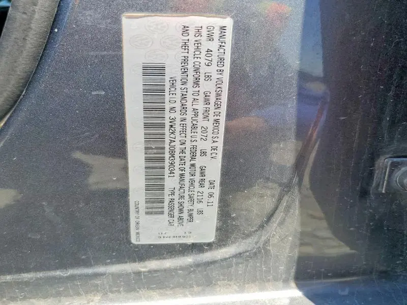 2011 VOLKSWAGEN JETTA BASE  