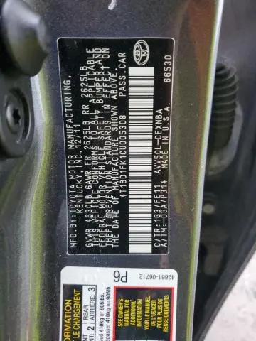 2012 TOYOTA CAMRY HYBRID  