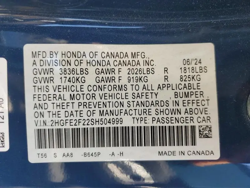 2025 HONDA CIVIC   