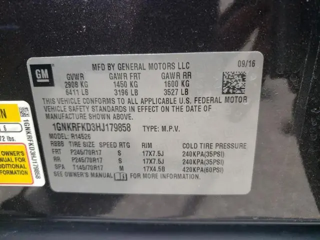 2017 CHEVROLET TRAVERSE LS  
