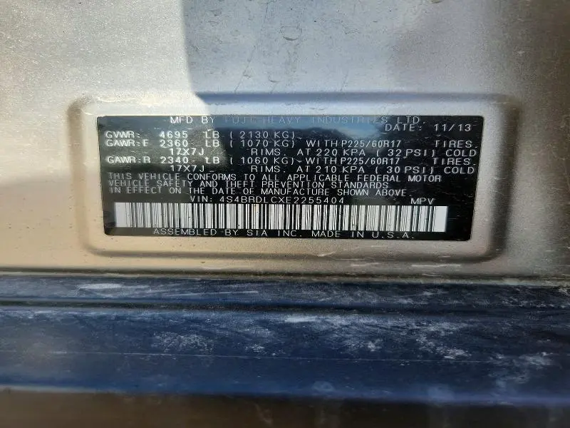 2014 SUBARU OUTBACK 3.6R LIMITED  