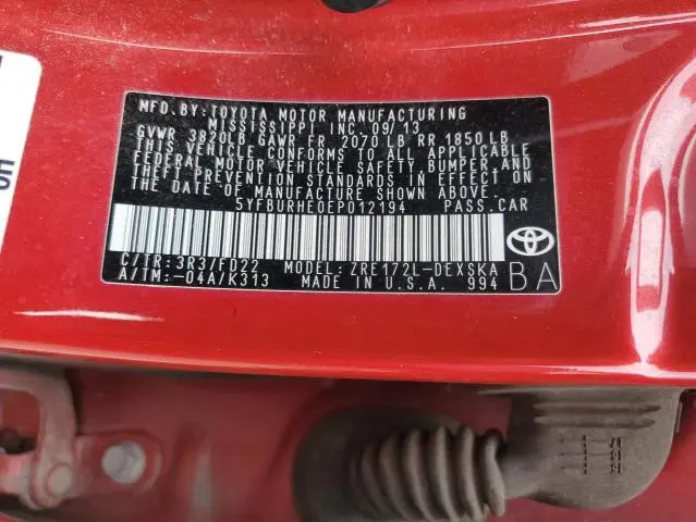 2014 TOYOTA COROLLA L