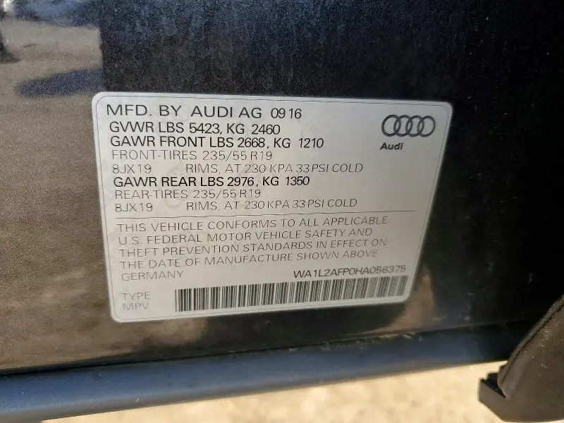 2017 AUDI Q5 PREMIUM PLUS  