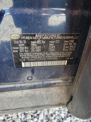 2020 HYUNDAI SANTA FE SEL  